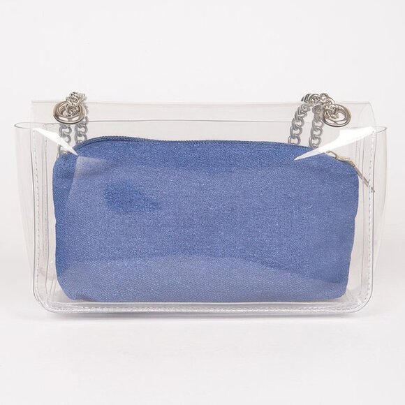Clear Bag W/ Denim Pouch - Picture 6 of 7